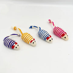 For Pet Sisal Cat Toy Mice - 14 Cm (Assorted Color)