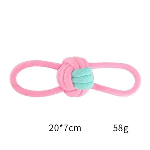Pets Club Cotton Knot Dog Toy Pink