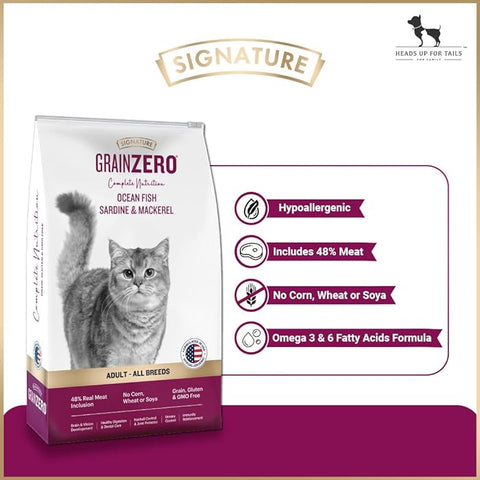 Grain Zero Signature Adult Cat Dry Food - 1.2 kg - Ocean Fish, Sardine and Mackeral