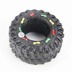 For Pet Chew Rubber Tyre With Sound, Size: 8*8*5Cm -Black