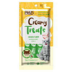 Pet8 Creamy Cat Treats Chicken Flavor-15Gx4Pcs