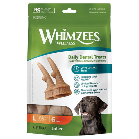 WHIMZEES Occupy Antler Natural Dental Chews for Dogs – Large (6pc) 3037