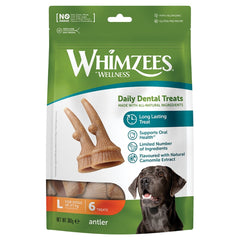 WHIMZEES Occupy Antler Natural Dental Chews for Dogs – Large (6pc) 3037