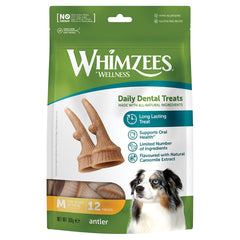 WHIMZEES Occupy Antler Natural Dental Chews for Dogs – Medium (12pc) 3036