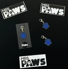 Mrs Paws  Blue Paw Tag