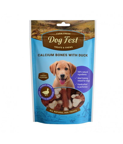 Dog Fest Calcium Bones With Duck For Puppies - 90g (3.17oz)