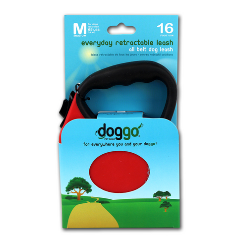 Doggo everyday retractable leash 5m, M, red