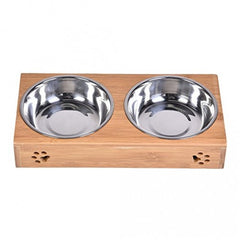 Pupstra Bamboo Double Bowl