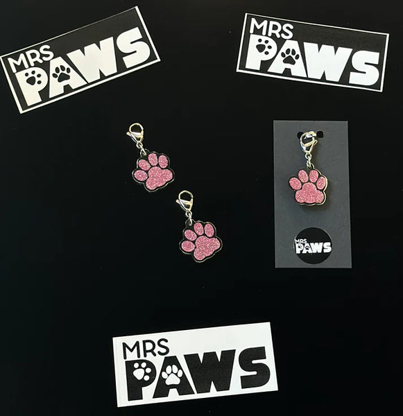 Mrs Paws  Pink Paw Tag