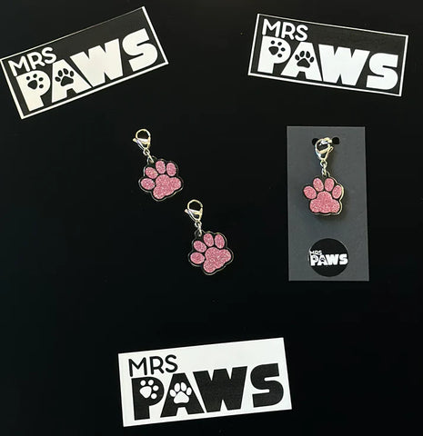 Mrs Paws  Pink Paw Tag