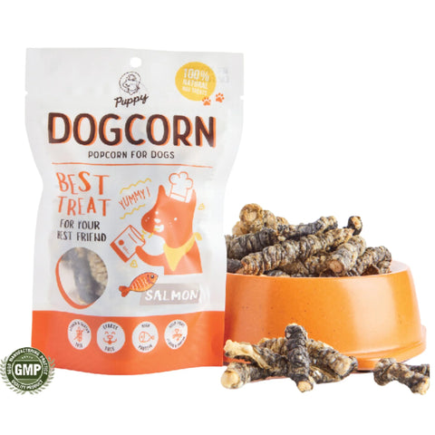 Puppy Salmon Skin Wrapped Dogcorn Stick 40G