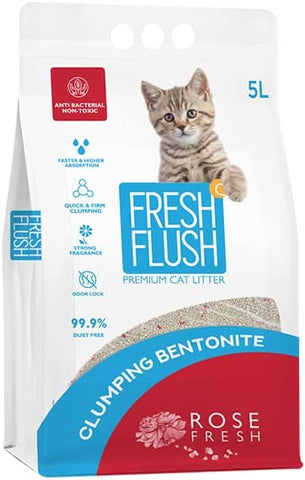 Fresh Flush 5LT Rose Scented Cat Litter