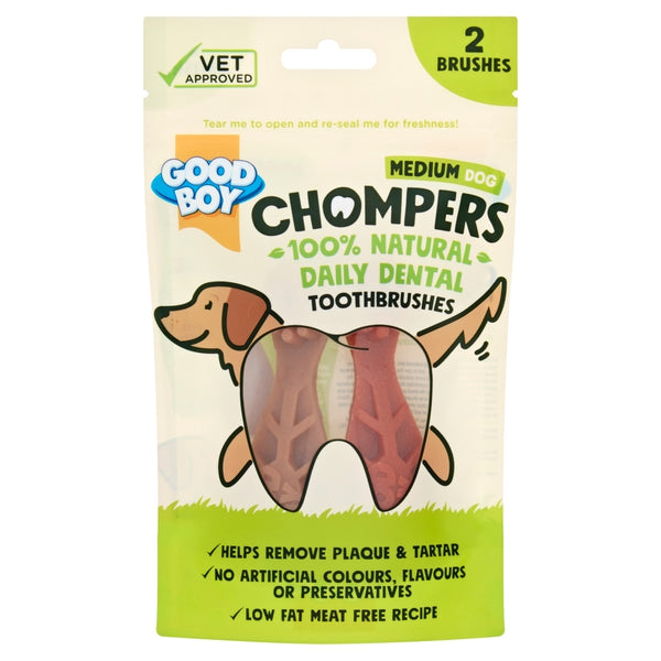 Goodboy Chompers Dental Toothbrush Medium 2/pk 70g