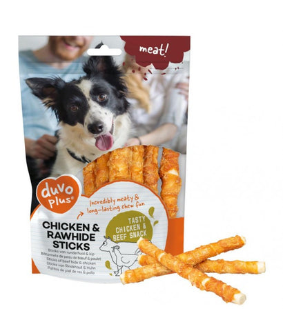 Duvo+ Meat Chicken & Rawhide Sticks Small 12,5cm -100g