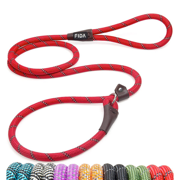 Fida Durable Slip Lead Dog Leash / Training Leash(6ft length, 1/2″ thick Rope) White