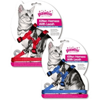 Pawise Kitten Harness W/1.2 Leash-Red/Blue